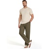 image:imageCOOFANDY Mens Casual Cotton Linen Pants Lightweight Beach Dress PantOlive Green