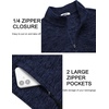 image:imageCOOFANDY Mens Fleece Quarter Zip Pullover Long Sleeve Thermal SweatshirtDark Blue
