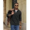 image:imageCOOFANDY Mens Fleece Quarter Zip Pullover Long Sleeve Thermal SweatshirtDark Gray