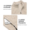 image:imageCOOFANDY Mens Fleece Quarter Zip Pullover Long Sleeve Thermal SweatshirtLight Khaki