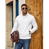 image:imageCOOFANDY Mens Fleece Quarter Zip Pullover Long Sleeve Thermal SweatshirtWhite