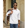 image:imageCOOFANDY Mens Fleece Quarter Zip Pullover Long Sleeve Thermal SweatshirtWhite