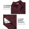 image:imageCOOFANDY Mens Fleece Quarter Zip Pullover Long Sleeve Thermal SweatshirtWine Red