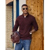 image:imageCOOFANDY Mens Fleece Quarter Zip Pullover Long Sleeve Thermal SweatshirtWine Red