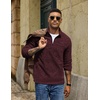 image:imageCOOFANDY Mens Fleece Quarter Zip Pullover Long Sleeve Thermal SweatshirtWine Red