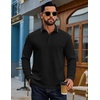image:imageCOOFANDY Mens Long Sleeve Polo Shirts Cotton Casual Polos Button Tee ShirtBlack
