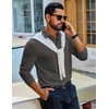 image:imageCOOFANDY Mens Long Sleeve Polo Shirts Cotton Casual Polos Button Tee ShirtDark Grey