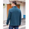 image:imageCOOFANDY Mens Quarter Zip Pullover Casual Mock Neck Sweatshirt Premium Cotton Long Sleeve ShirtsGrey Blue