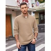 image:imageCOOFANDY Mens Quarter Zip Pullover Casual Mock Neck Sweatshirt Premium Cotton Long Sleeve ShirtsKhaki