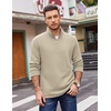 image:imageCOOFANDY Mens Quarter Zip Pullover Casual Mock Neck Sweatshirt Premium Cotton Long Sleeve ShirtsMoon Grey