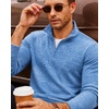 image:imageCOOFANDY Mens Quarter Zip Pullover Sweater Regular Fit Fleece SweatshirtBlue