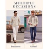 image:imageCOOFANDY Mens Quarter Zip Pullover Sweater Regular Fit Fleece SweatshirtLight Khaki