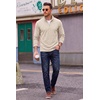 image:imageCOOFANDY Mens Quarter Zip Pullover Sweater Regular Fit Fleece SweatshirtLight Khaki