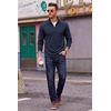 image:imageCOOFANDY Mens Quarter Zip Pullover Sweater Regular Fit Fleece SweatshirtNavy Blue