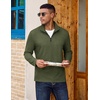 image:imageCOOFANDY Quarter Zip Pullover Men Lightweight Mock Neck Sweatshirt Cotton Long Sleeve Casual SweaterArmy Green