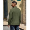 image:imageCOOFANDY Quarter Zip Pullover Men Lightweight Mock Neck Sweatshirt Cotton Long Sleeve Casual SweaterArmy Green