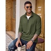 image:imageCOOFANDY Quarter Zip Pullover Men Lightweight Mock Neck Sweatshirt Cotton Long Sleeve Casual SweaterArmy Green
