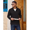 image:imageCOOFANDY Quarter Zip Pullover Men Lightweight Mock Neck Sweatshirt Cotton Long Sleeve Casual SweaterBlack