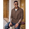 image:imageCOOFANDY Quarter Zip Pullover Men Lightweight Mock Neck Sweatshirt Cotton Long Sleeve Casual SweaterBrown