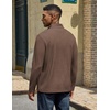image:imageCOOFANDY Quarter Zip Pullover Men Lightweight Mock Neck Sweatshirt Cotton Long Sleeve Casual SweaterBrown