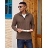 image:imageCOOFANDY Quarter Zip Pullover Men Lightweight Mock Neck Sweatshirt Cotton Long Sleeve Casual SweaterBrown