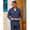 image:imageCOOFANDY Quarter Zip Pullover Men Lightweight Mock Neck Sweatshirt Cotton Long Sleeve Casual SweaterDark Blue