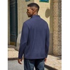 image:imageCOOFANDY Quarter Zip Pullover Men Lightweight Mock Neck Sweatshirt Cotton Long Sleeve Casual SweaterDark Blue