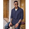image:imageCOOFANDY Quarter Zip Pullover Men Lightweight Mock Neck Sweatshirt Cotton Long Sleeve Casual SweaterDark Blue