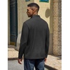 image:imageCOOFANDY Quarter Zip Pullover Men Lightweight Mock Neck Sweatshirt Cotton Long Sleeve Casual SweaterDark Heather Gray
