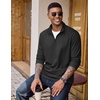 image:imageCOOFANDY Quarter Zip Pullover Men Lightweight Mock Neck Sweatshirt Cotton Long Sleeve Casual SweaterDark Heather Gray