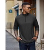 image:imageCOOFANDY Quarter Zip Pullover Men Lightweight Mock Neck Sweatshirt Cotton Long Sleeve Casual SweaterDark Heather Gray