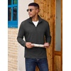 image:imageCOOFANDY Quarter Zip Pullover Men Lightweight Mock Neck Sweatshirt Cotton Long Sleeve Casual SweaterDark Heather Gray
