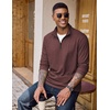 image:imageCOOFANDY Quarter Zip Pullover Men Lightweight Mock Neck Sweatshirt Cotton Long Sleeve Casual SweaterJujube Red