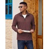 image:imageCOOFANDY Quarter Zip Pullover Men Lightweight Mock Neck Sweatshirt Cotton Long Sleeve Casual SweaterJujube Red