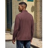 image:imageCOOFANDY Quarter Zip Pullover Men Lightweight Mock Neck Sweatshirt Cotton Long Sleeve Casual SweaterJujube Red