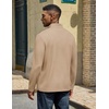 image:imageCOOFANDY Quarter Zip Pullover Men Lightweight Mock Neck Sweatshirt Cotton Long Sleeve Casual SweaterKhaki