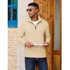 image:imageCOOFANDY Quarter Zip Pullover Men Lightweight Mock Neck Sweatshirt Cotton Long Sleeve Casual SweaterLight Coffee