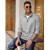 image:imageCOOFANDY Quarter Zip Pullover Men Lightweight Mock Neck Sweatshirt Cotton Long Sleeve Casual SweaterLight Heather Gray