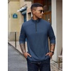 image:imageCOOFANDY Quarter Zip Pullover Men Lightweight Mock Neck Sweatshirt Cotton Long Sleeve Casual SweaterNavy Blue