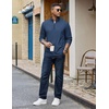image:imageCOOFANDY Quarter Zip Pullover Men Lightweight Mock Neck Sweatshirt Cotton Long Sleeve Casual SweaterNavy Blue