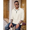 image:imageCOOFANDY Quarter Zip Pullover Men Lightweight Mock Neck Sweatshirt Cotton Long Sleeve Casual SweaterOffwhite