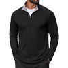 image:imageCOOFANDY Mens Quarter Zip Pullover Golf ShirtsBlack