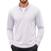 image:imageCOOFANDY Mens Quarter Zip Pullover Long Sleeve Sweatshirt 14 Zip Golf Shirt Thin Fleece Lined Pullover Thermal Winter TopsWhite