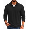 image:imageCOOFANDY Mens Quarter Zip Pullover Sweater Regular Fit Fleece SweatshirtBlack