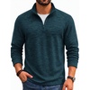 image:imageCOOFANDY Mens Quarter Zip Pullover Sweater Regular Fit Fleece SweatshirtDark Blue