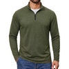 image:imageCOOFANDY Quarter Zip Pullover Men Lightweight Mock Neck Sweatshirt Cotton Long Sleeve Casual SweaterArmy Green