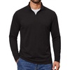 image:imageCOOFANDY Quarter Zip Pullover Men Lightweight Mock Neck Sweatshirt Cotton Long Sleeve Casual SweaterBlack