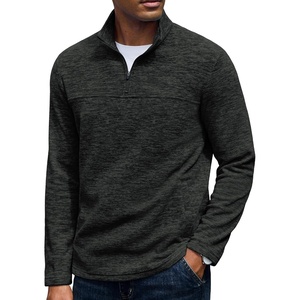 image:imageCOOFANDY Mens Fleece Quarter Zip Pullover Long Sleeve Thermal SweatshirtDark Gray