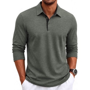 image:imageCOOFANDY Mens Long Sleeve Polo Shirts Casual Collared Shirt Classic Basic Polo TeeDark Army Green