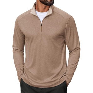image:imageCOOFANDY Mens Quarter Zip Pullover Golf ShirtsKhaki